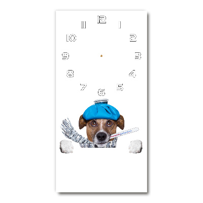 Vertical wall clock Sick dog