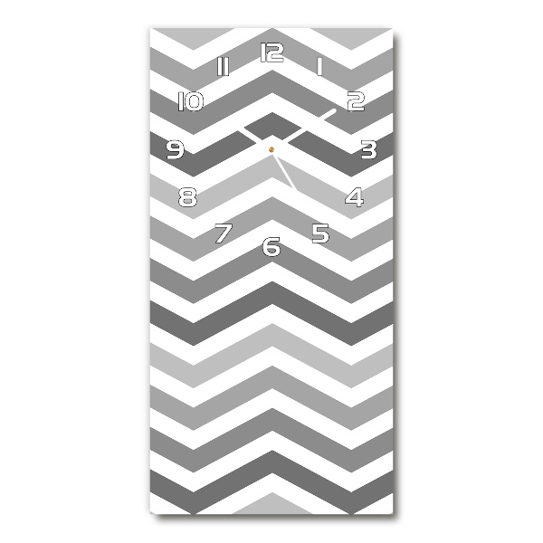 Vertical wall clock Gray zigzags