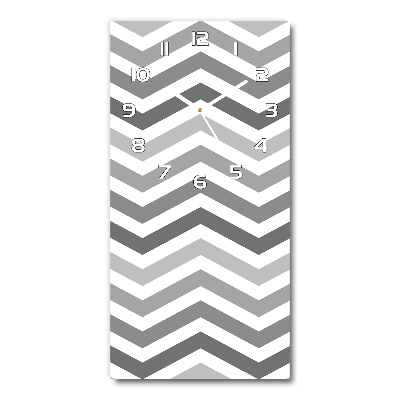 Vertical wall clock Gray zigzags