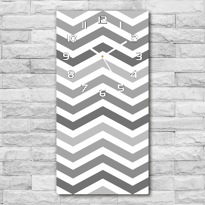 Vertical wall clock Gray zigzags