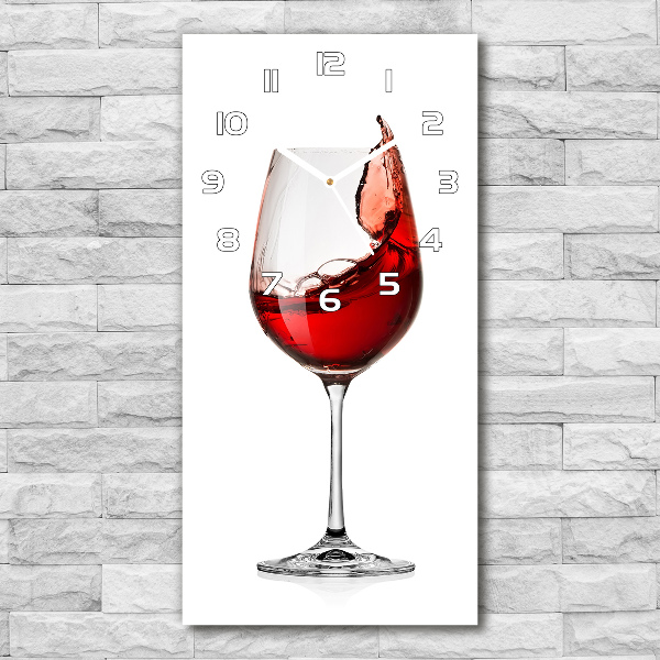 Vertical wall clock Red wine