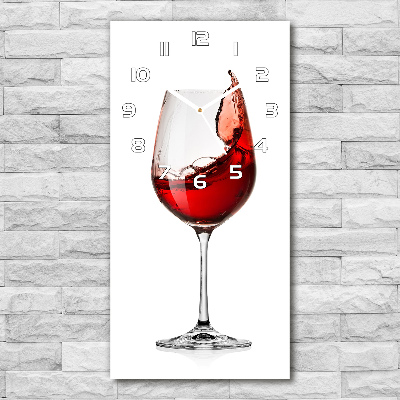 Vertical wall clock Red wine