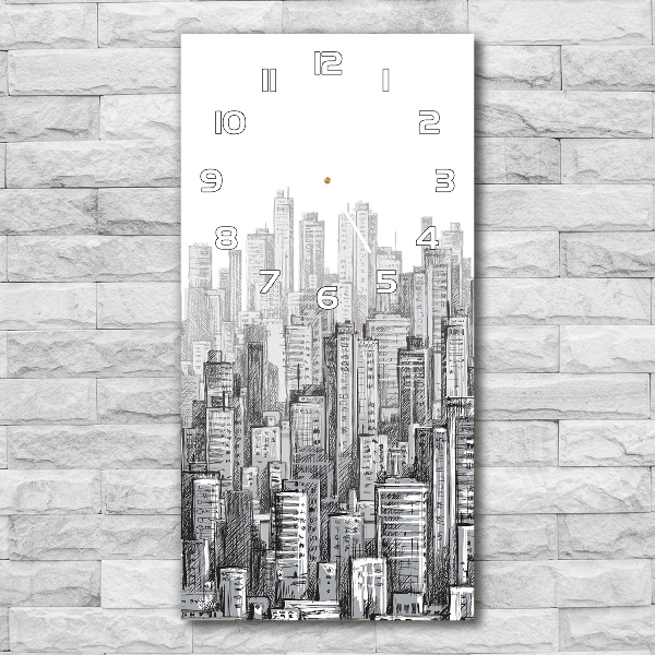 Vertical wall clock Skyscrapers