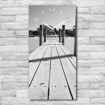 Vertical rectangular wall clock Wooden pier