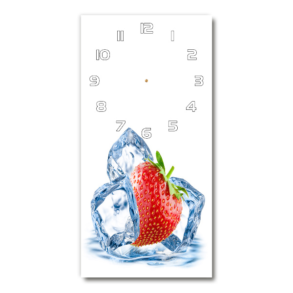 Vertical wall clock Strawberry and ice