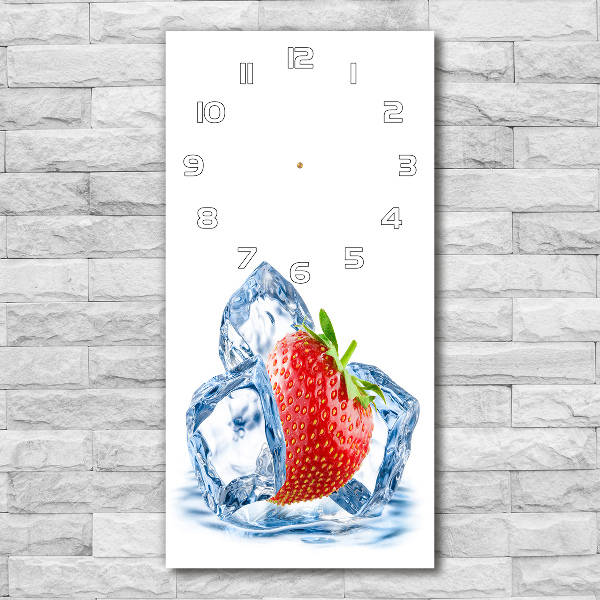 Vertical wall clock Strawberry and ice