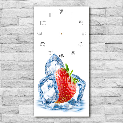 Vertical wall clock Strawberry and ice