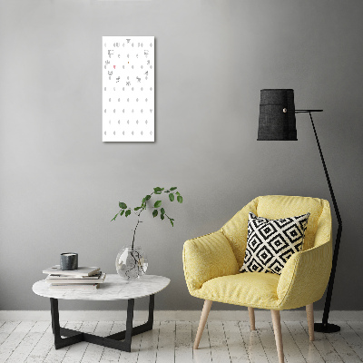 Vertical wall clock Dots and hearts