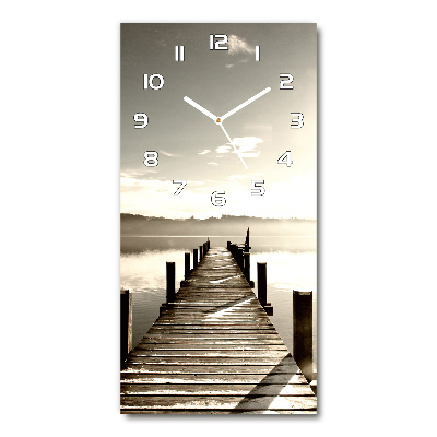 Vertical rectangular wall clock Wooden pier