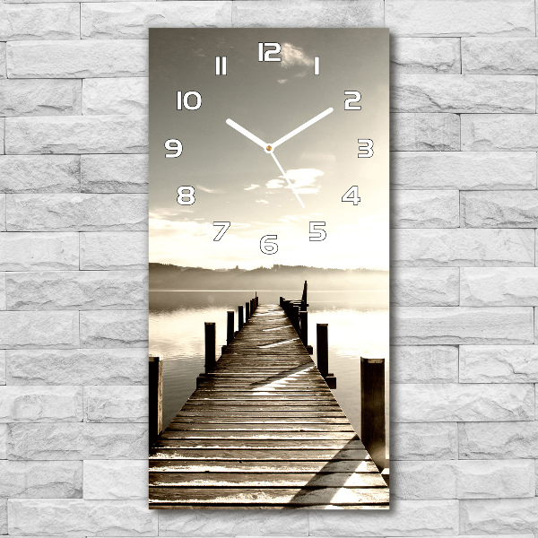 Vertical rectangular wall clock Wooden pier