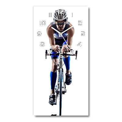 Vertical rectangular wall clock Cyclist