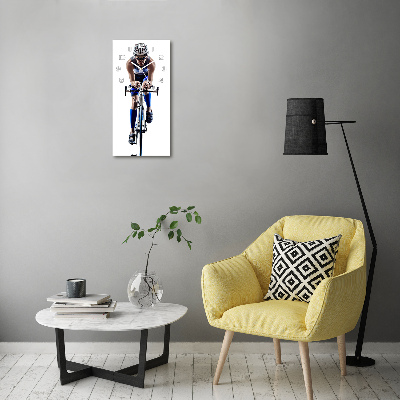 Vertical rectangular wall clock Cyclist