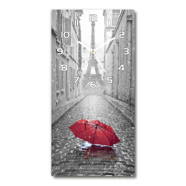 Vertical rectangular wall clock France umbrella