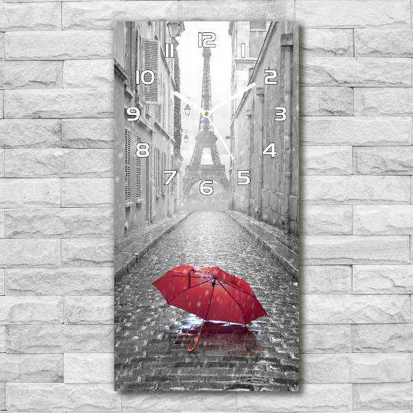 Vertical rectangular wall clock France umbrella