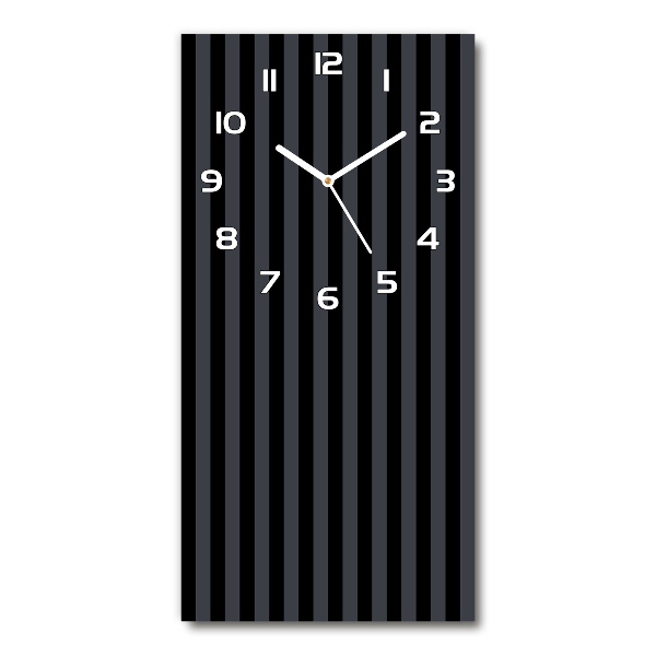 Vertical wall clock Black and gray stripes