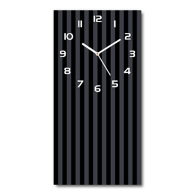 Vertical wall clock Black and gray stripes