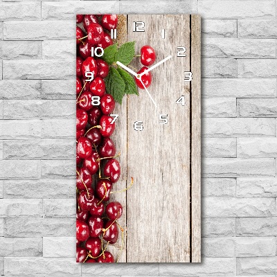 Vertical wall clock Cherries