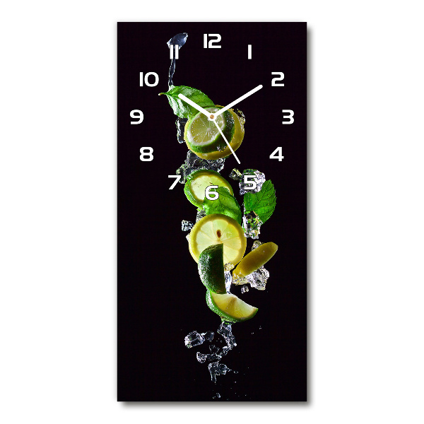 Vertical wall clock Lime and lemon