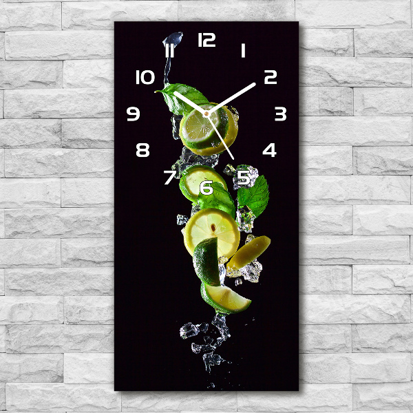 Vertical wall clock Lime and lemon