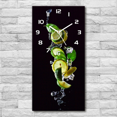 Vertical wall clock Lime and lemon