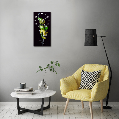 Vertical wall clock Lime and lemon