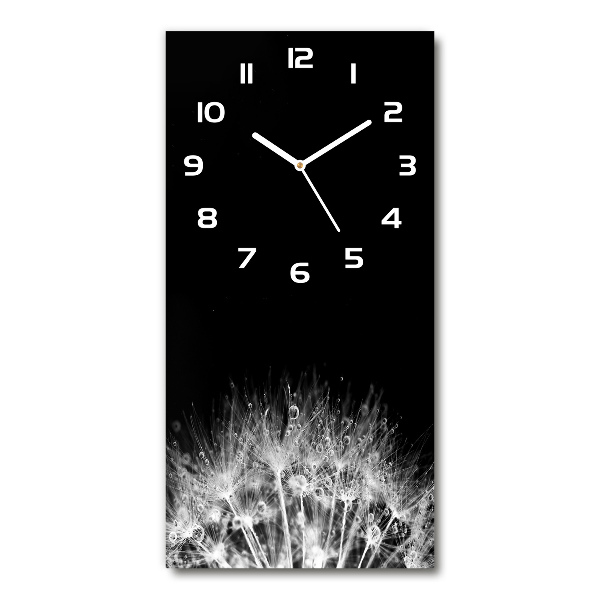 Vertical rectangular wall clock Dandelion seeds