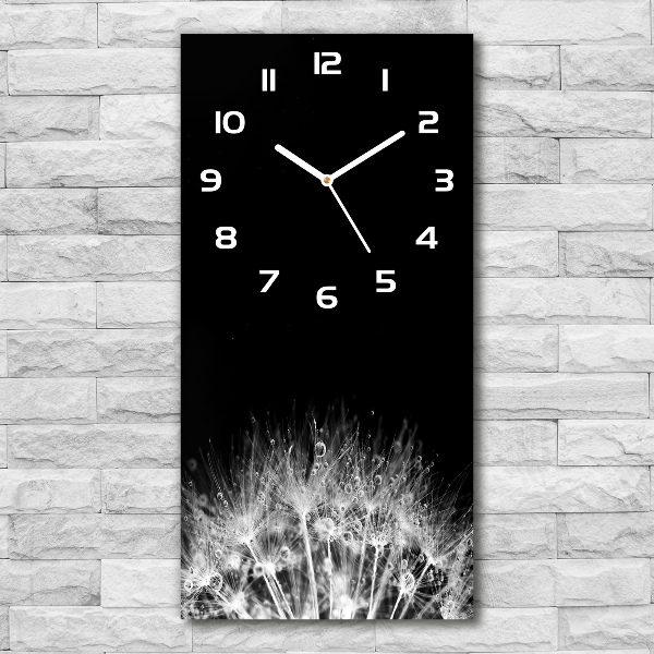 Vertical rectangular wall clock Dandelion seeds