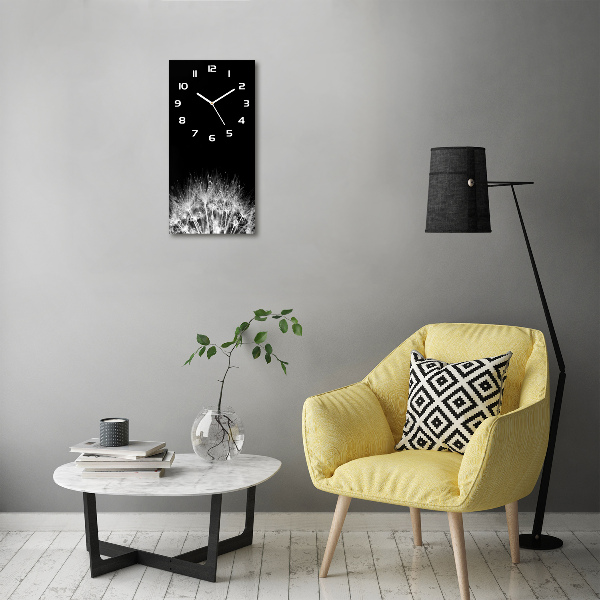 Vertical rectangular wall clock Dandelion seeds