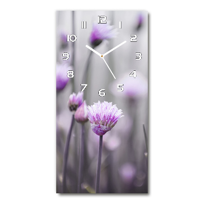 Vertical wall clock Chives flowers