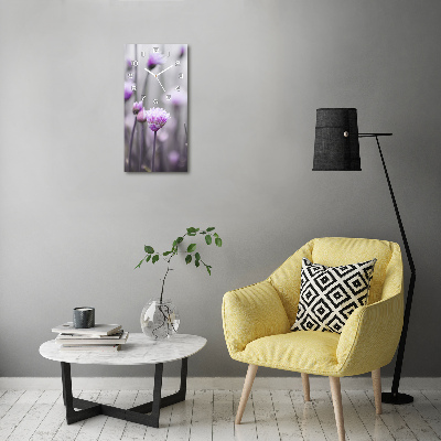 Vertical wall clock Chives flowers