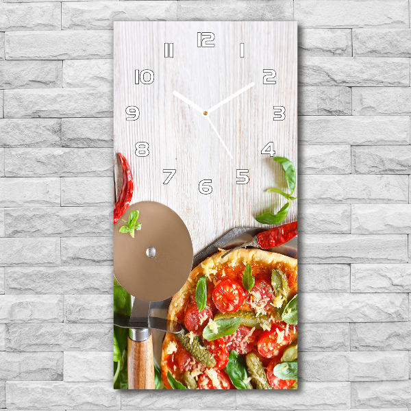 Vertical wall clock Pizza