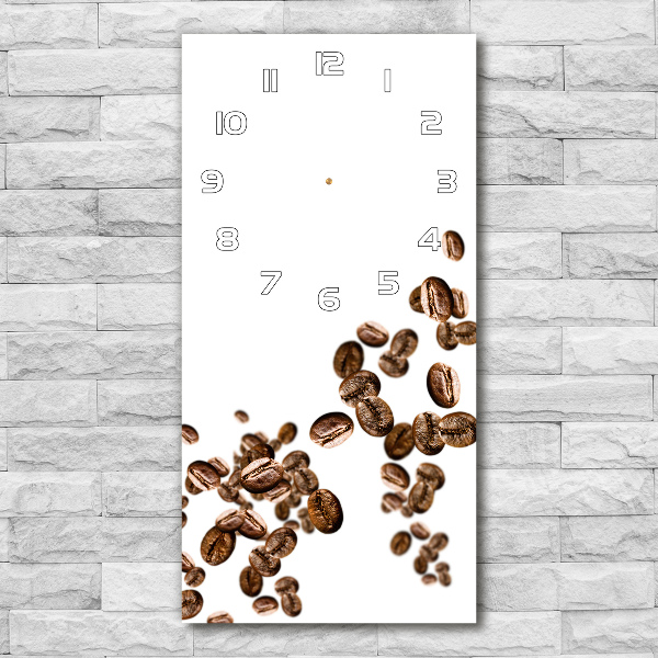 Vertical rectangular wall clock Coffee beans