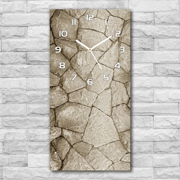 Modern vertical wall clock Stone wall