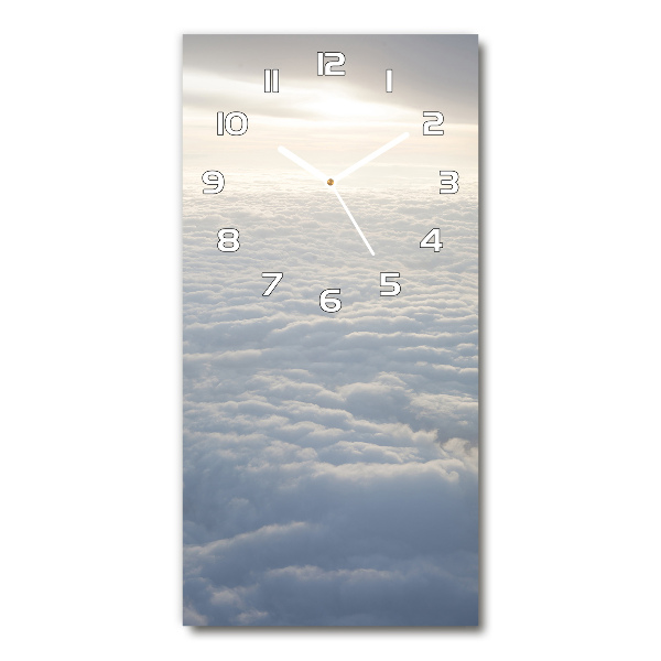 Modern vertical wall clock Flight over the clouds