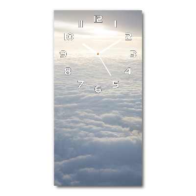 Modern vertical wall clock Flight over the clouds