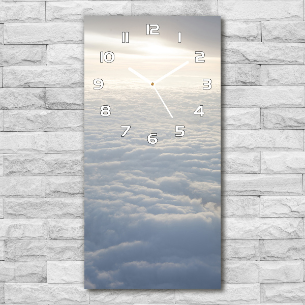 Modern vertical wall clock Flight over the clouds