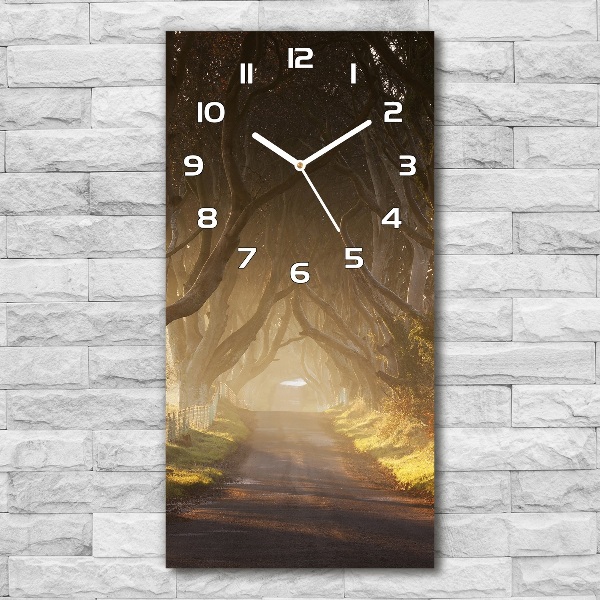 Vertical wall clock Path in the forest