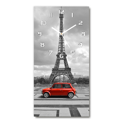 Vertical wall clock Eiffel Tower Auto