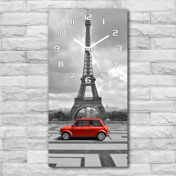 Vertical wall clock Eiffel Tower Auto