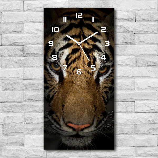 Vertical wall clock Tiger