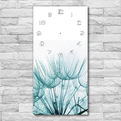 Vertical rectangular wall clock Dandelion seeds