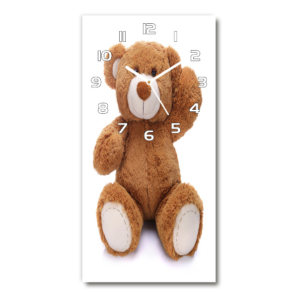 Vertical rectangular wall clock Teddy bear