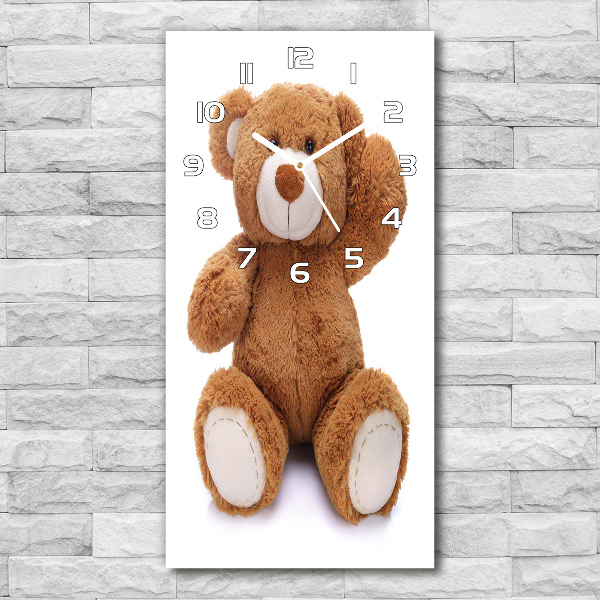 Vertical rectangular wall clock Teddy bear