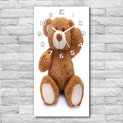 Vertical rectangular wall clock Teddy bear