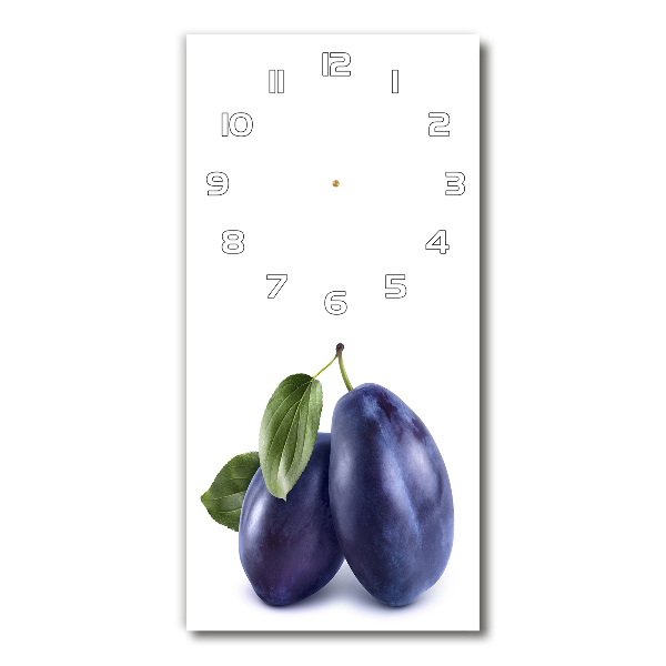 Modern vertical wall clock Plums