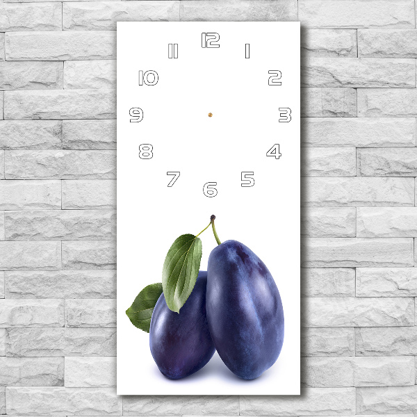 Modern vertical wall clock Plums