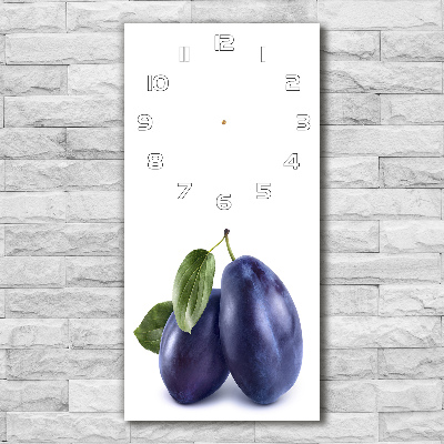 Modern vertical wall clock Plums