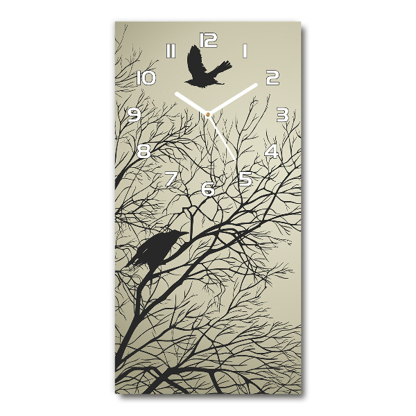 Vertical rectangular wall clock Crows