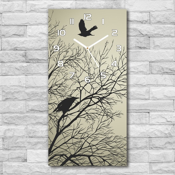 Vertical rectangular wall clock Crows