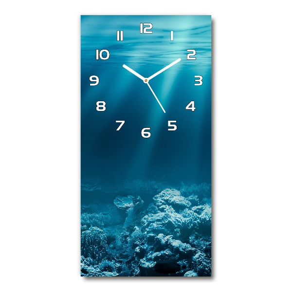 Modern vertical wall clock Underwater world